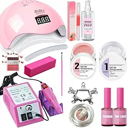 Kit Unhas Gel Acrigel Lixadeira Eletrica Motor Mercedes Cabine Sun5 48wTop Coat Primer