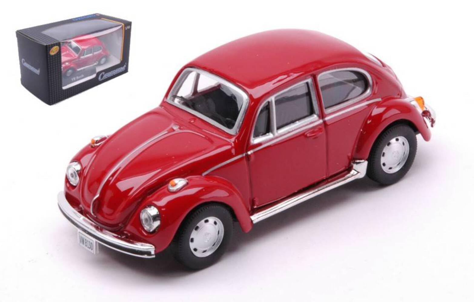 MODELLINO in SCALA COMPATIBILE CON VW BEETLE RED BURGUNDY 1:43 CARARAMA CA410500