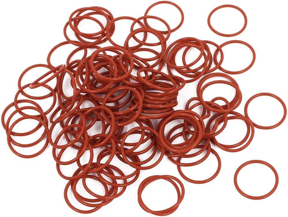 O-ringi uszczelka gumowy pierścień, 100 sztuk 14mm x 1mm gumowe o-ringi NBR żaroodporne pierścienie uszczelniające przelotki czerwony (100 piezas 14mm x 1mm Juntas tóricas de goma NBR arandelas de ani