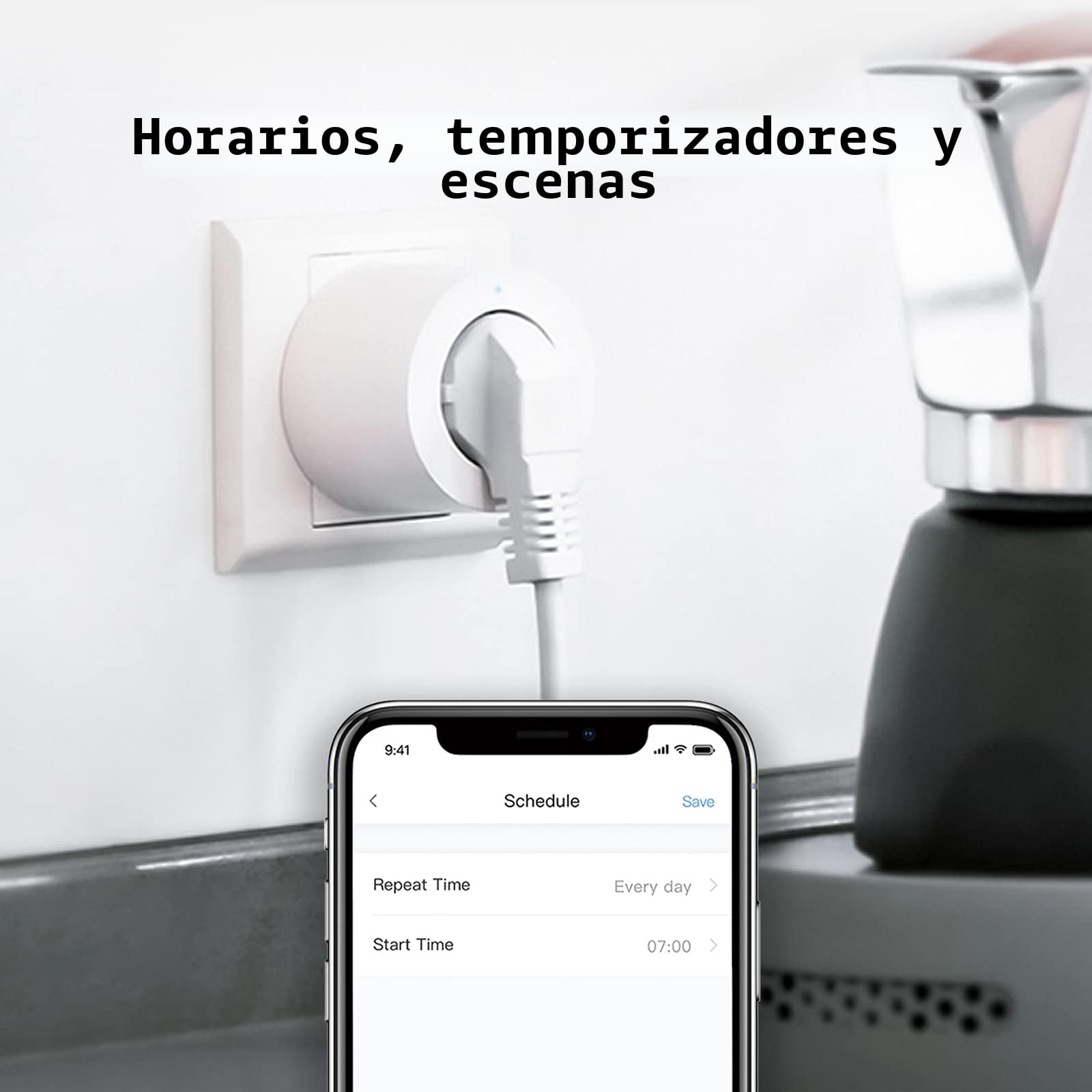 Aqara Enchufe Inteligente, Requiere HUB, Zigbee 3.0, con Programación, Temporizador y Control de Voz, Control de Energía, Compatible con HomeKit, Alexa, Google Assistant e SmartThings