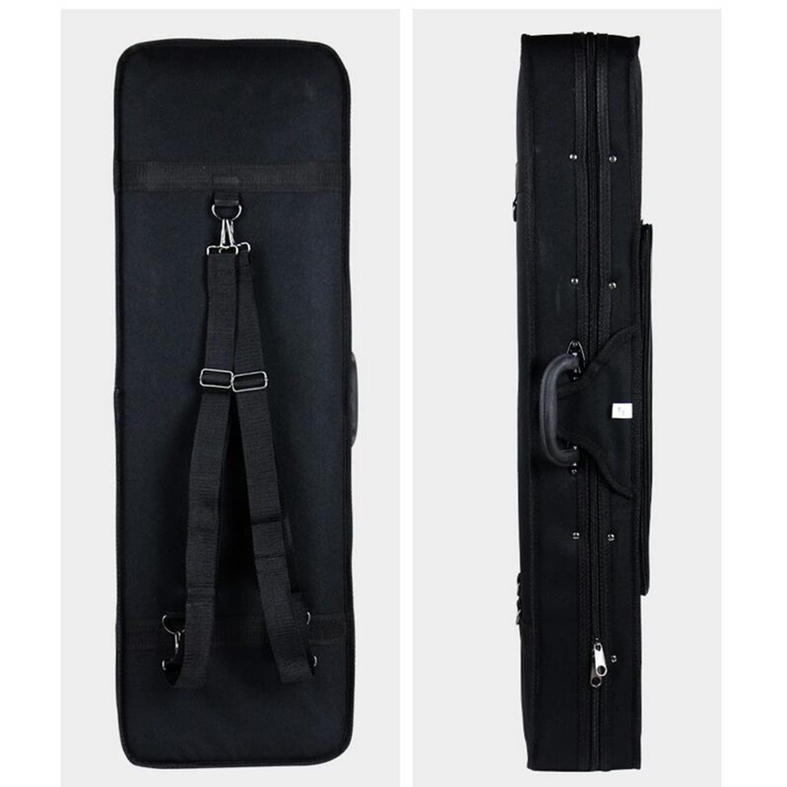 Estuche para Violín de Tamaño Completo 4/4 Negro Oblongo, Estuche para Violín Fuerte Interior de Felpa Profesional Súper Ligero con Correas de Mochila