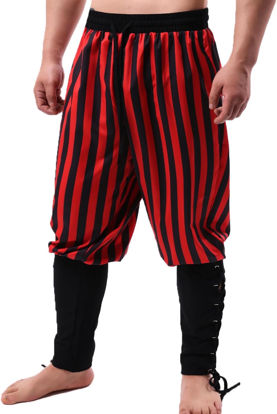 Men's Ankle Banded Pants Medieval Viking Navigator Pirate Costume Renaissance Gothic Halloween Cosplay Trousers.