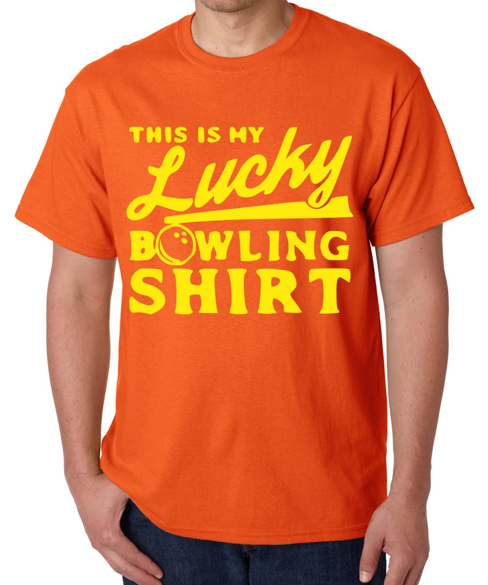 Caseria Men's Round Neck Cotton Half Sleeved T-Shirt with Printed Graphics - Lucky Bowling Shirt