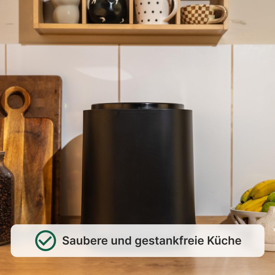 Elektrischer Küchenkomposter 4L | Verwandelt Deine Abfälle mit einem klick in Dünger | WeEarth Elektrischer Komposter (Schwarz)