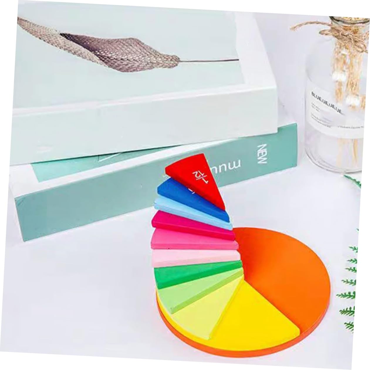Tablero y Cognición del Color de Fracciones de Madera de Aprendizaje Juego Educativo Divertido Forma de Pastel para Niños Adecuado para Educación Temprana