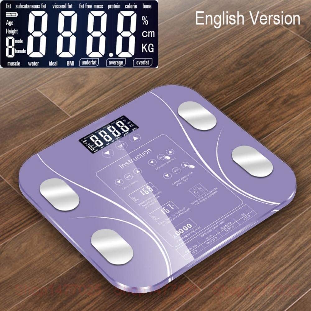 escala inteligente digital Básculas de baño inteligentes Básculas digitales de peso humano con pantalla Lcd Báscula electrónica Báscula de salud, para niñas, hombres y mujeres báscula de baño
