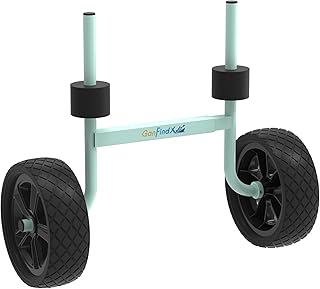 GanFind Kayak Cart Canoe Trolley Carrier Kayak Accessories Transport Dolly with Solid Foam Wheels Detachable Frame Pole and Crossbar