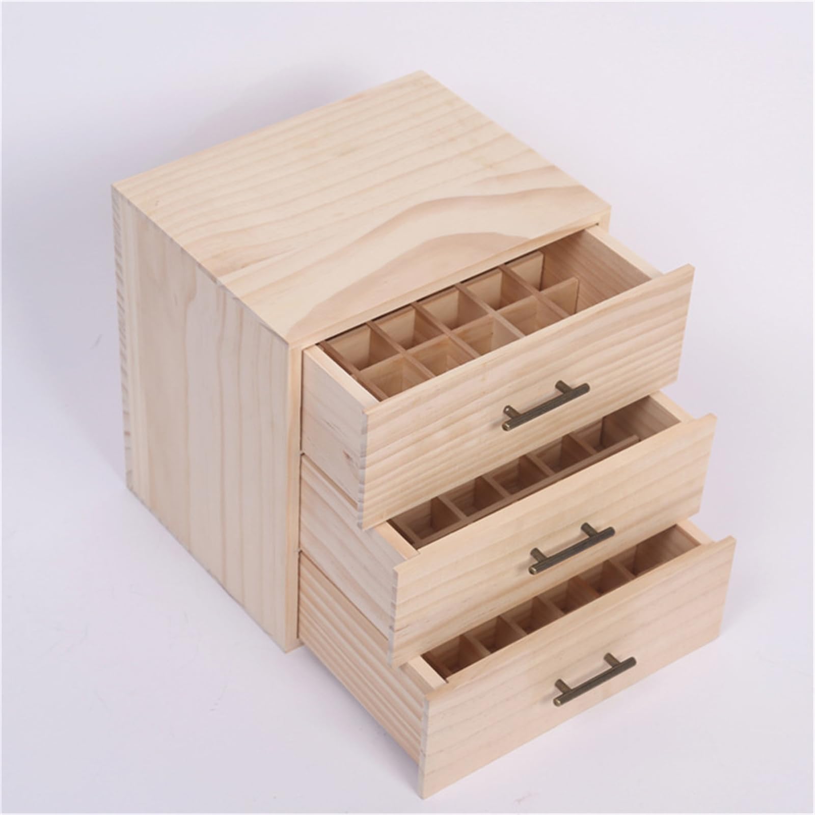 RoseFlower Bambus Ätherisches Öl Organisator Behälter Duftöle Display Ständer, 90 Löcher Aufbewahrungsboxen Raumdüftezubehör Koffer für Nagellack, Duftöle, Kosmetik, Duftöldiffusoren und Lippenstift