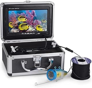 CâMera De Pesca SubaquáTica 7 polegadas 720p localizador de peixes câmera de pesca subaquática 12pcs leds brancos + 12pcs lâmpada infravermelha para cartão sd de pesca no gelo/mar/rio Localizador De P