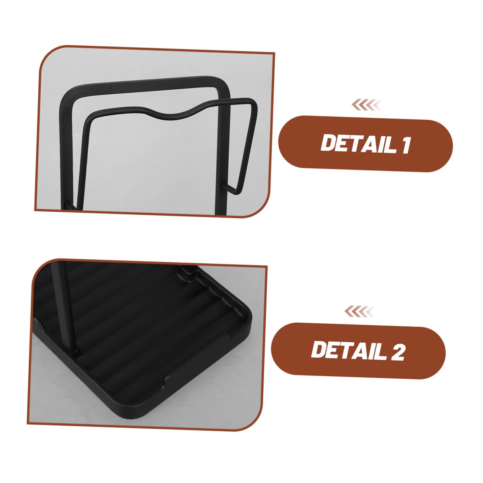 Organizador de Tapas de Ollas para Cocina Moderno de Aluminio Espacial Negro, Estable 3 Niveles, Adecuado para Encimera y Almacenamiento