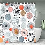 SHUIHAN Modern Shower Curtain Colorful Circles and Fireworks Fabric Shower Curtains Bathroom Decor M