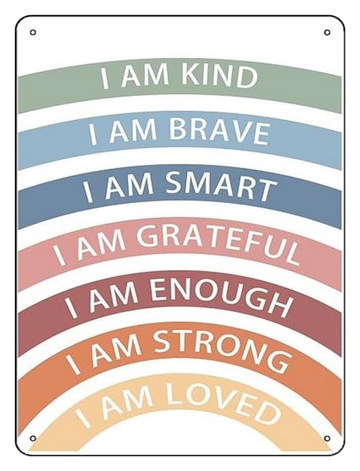 HDKYSWBUEJ Inspirational Room Decor Metal Tin Sign Mental Health Affirmations for Nursery Classroom Playroom 8 X 12 inch