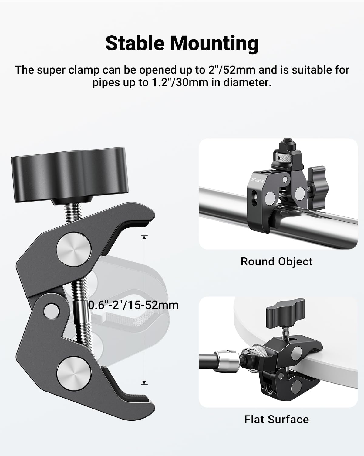 NEEWER 11" Gelenk Magic Arm Clamp Mount mit Super Clamp Kamera Monitor Halterung 1/4" 3/8" Positionierungsstiften Löchern für DSLR Action Kamera Videoleuchte kompatibel mit SmallRig Cage, ST16C