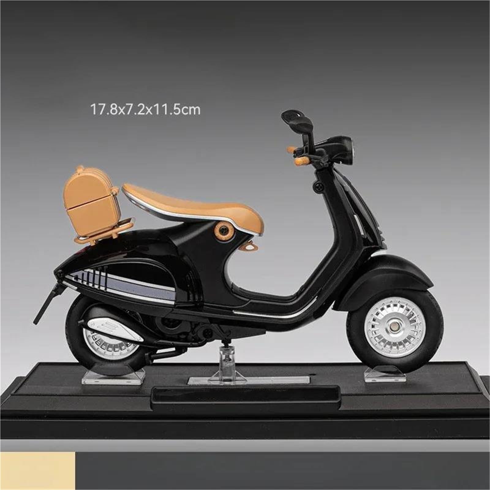 MAKUTU Modello di moto in scala Modellino Di Motocicletta Per Vespa 946 In Lega, Scala 1:12, Modello Retrò Da Strada, Con Luci E Suoni, Regalo(Black)