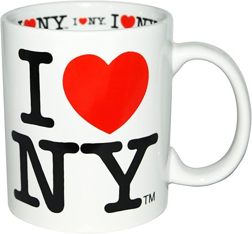 City Merchandise I Love New York - Taza oficial para beber 11 onzas color blancologotipos en el interior