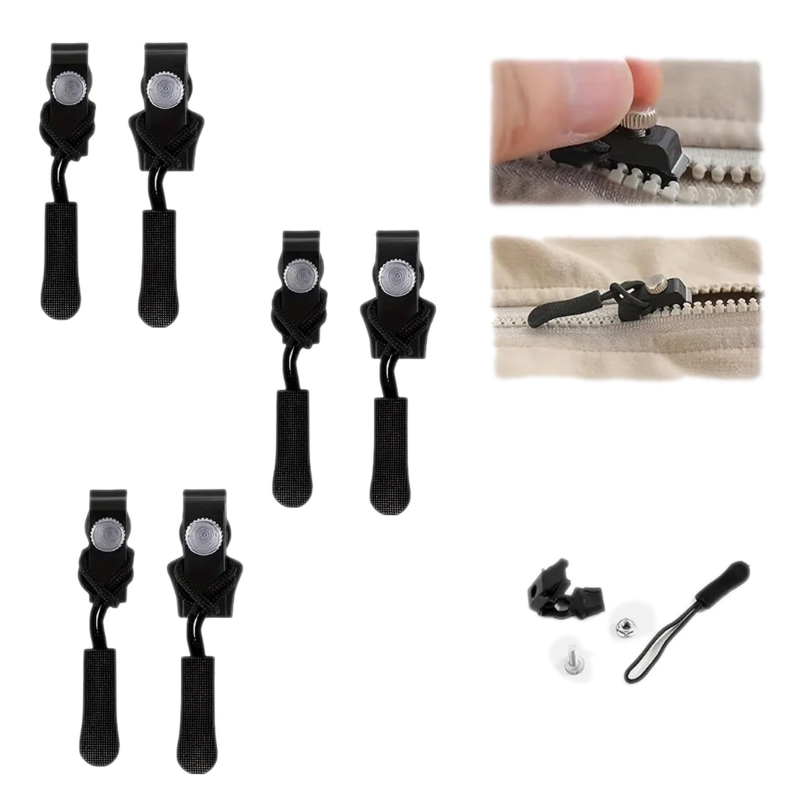 Universal Zipper Repair - Instant Fix, No Sewing Required, Jackets, Luggage, Zipper Rescue (S+M+L)
