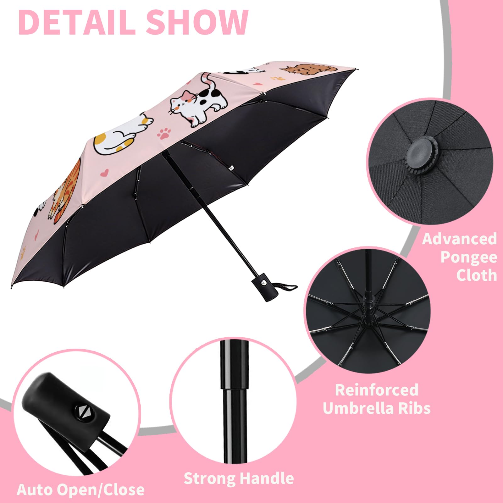 MAYJOYDIY Parapluie Automatique Parapluie Voyage Imperméable au Vent 107cm Ouverture pour Femmes Hommes Protection contre la Pluie et le Soleil
