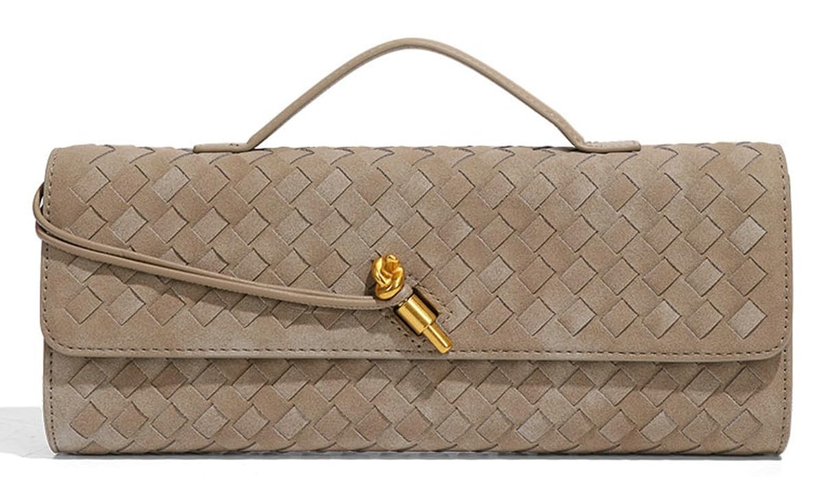 Suede Woven Evening Clutch Purses Women Crossbody Shoulder Hobo Handbag