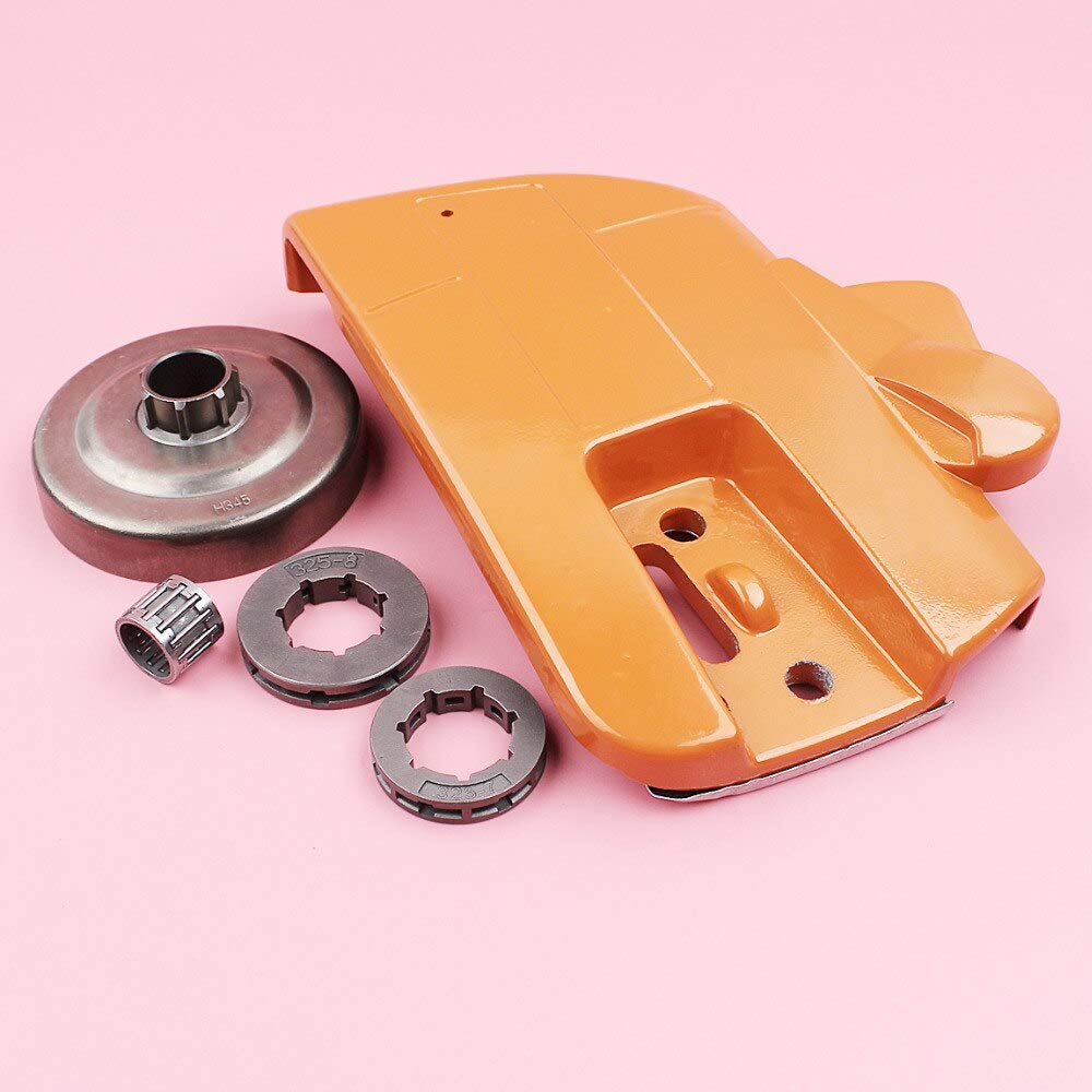 Cubierta de embrague de freno de cadena compatible con Husqvarna 340 345 350 351 353 embrague tambor piñón llanta aguja cojinete Kit motosierra pieza de repuesto (Color : China)