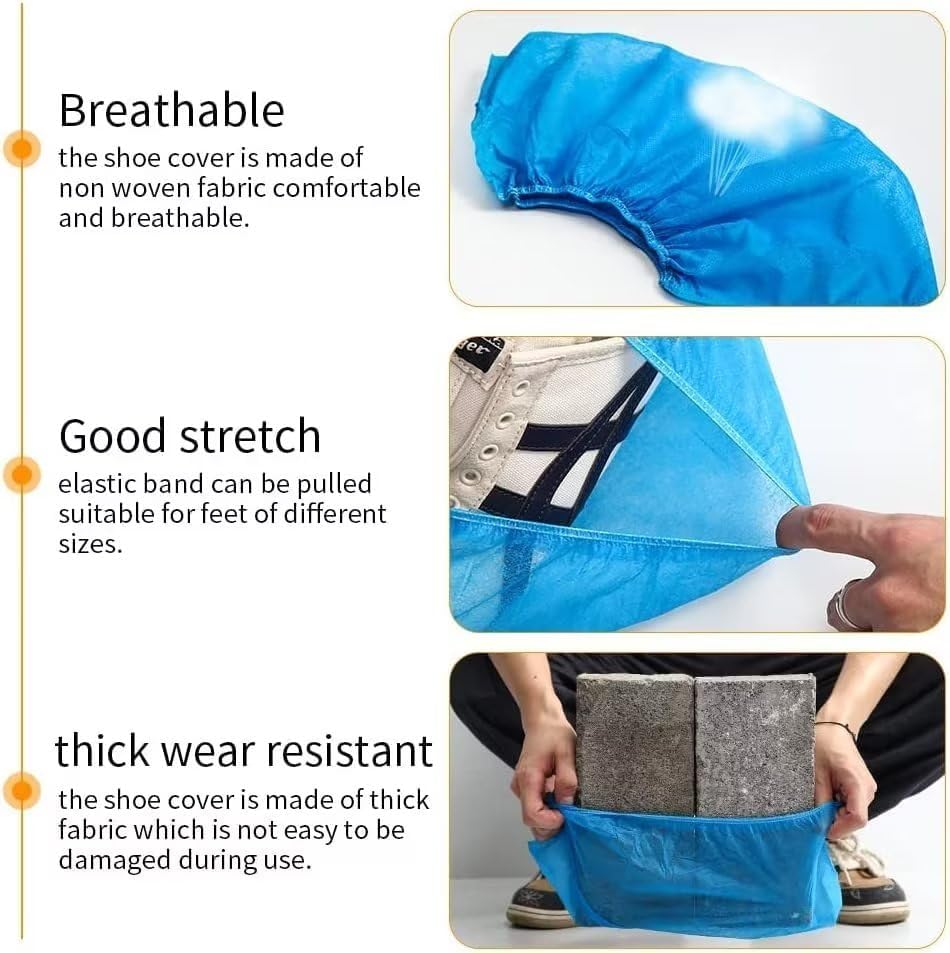 Miniatura 2 de WHYJJQIAN Fundas desechables antideslizantes para interiores, fundas no tejidas para zapatos y botas, paquete de 100 (50 pares), botines