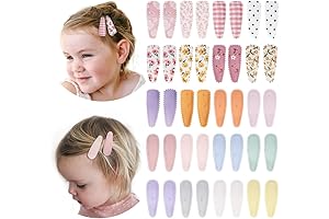 40 PCS Clips for Girls' Hair, Pink Floral Print, Toddler Hair Clips,...