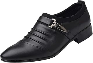 Zapatos de Vestir de Negocios para Hombres Zapatillas de Piel Casual con Estilo Suave Fiesta Moda Cuero Negro Blanco riou