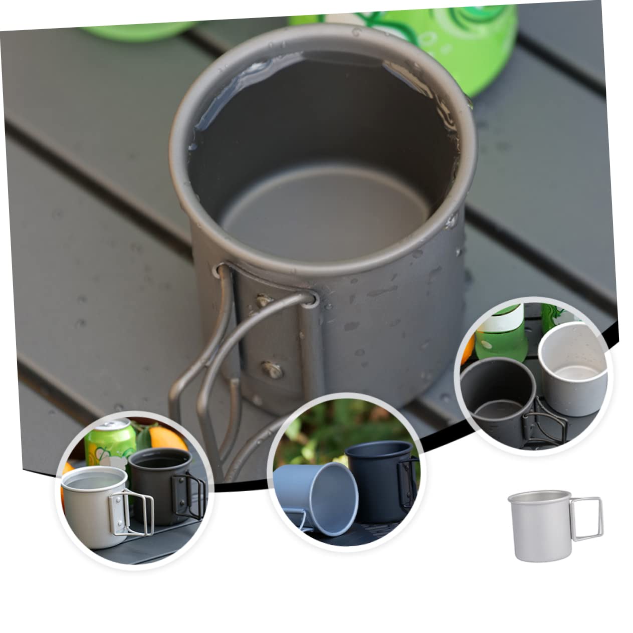 ibasenice 2 Sätze Faltbarer Aus Aluminium Reisebecher Tragbarer Becher Faltbecher Campingbecher Großer Isolierter Faltwasserbecher Campingbecher Mit 2 Stück * 2