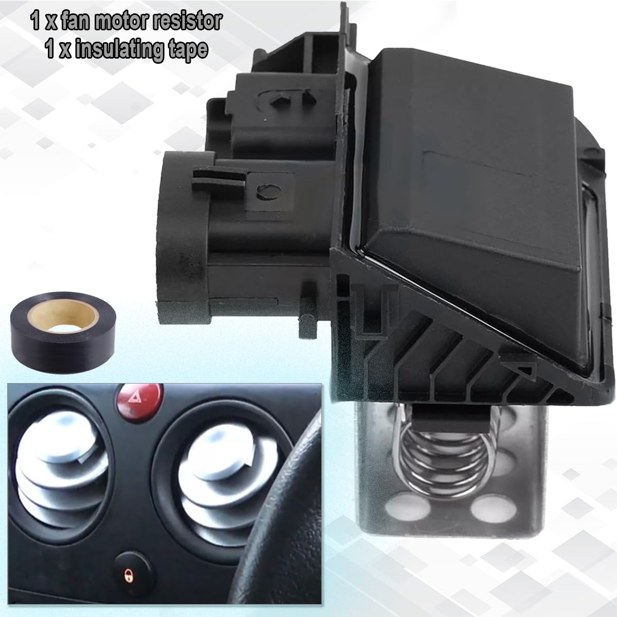 ZAMDOE 9673999880 Resistenza relè motore ventola riscaldatore raffreddamento per Citroen C1 C4 per Peugeot 107 206 per Partner 2008 On per Smartsense Radiator parti di ricambio per auto con nastro