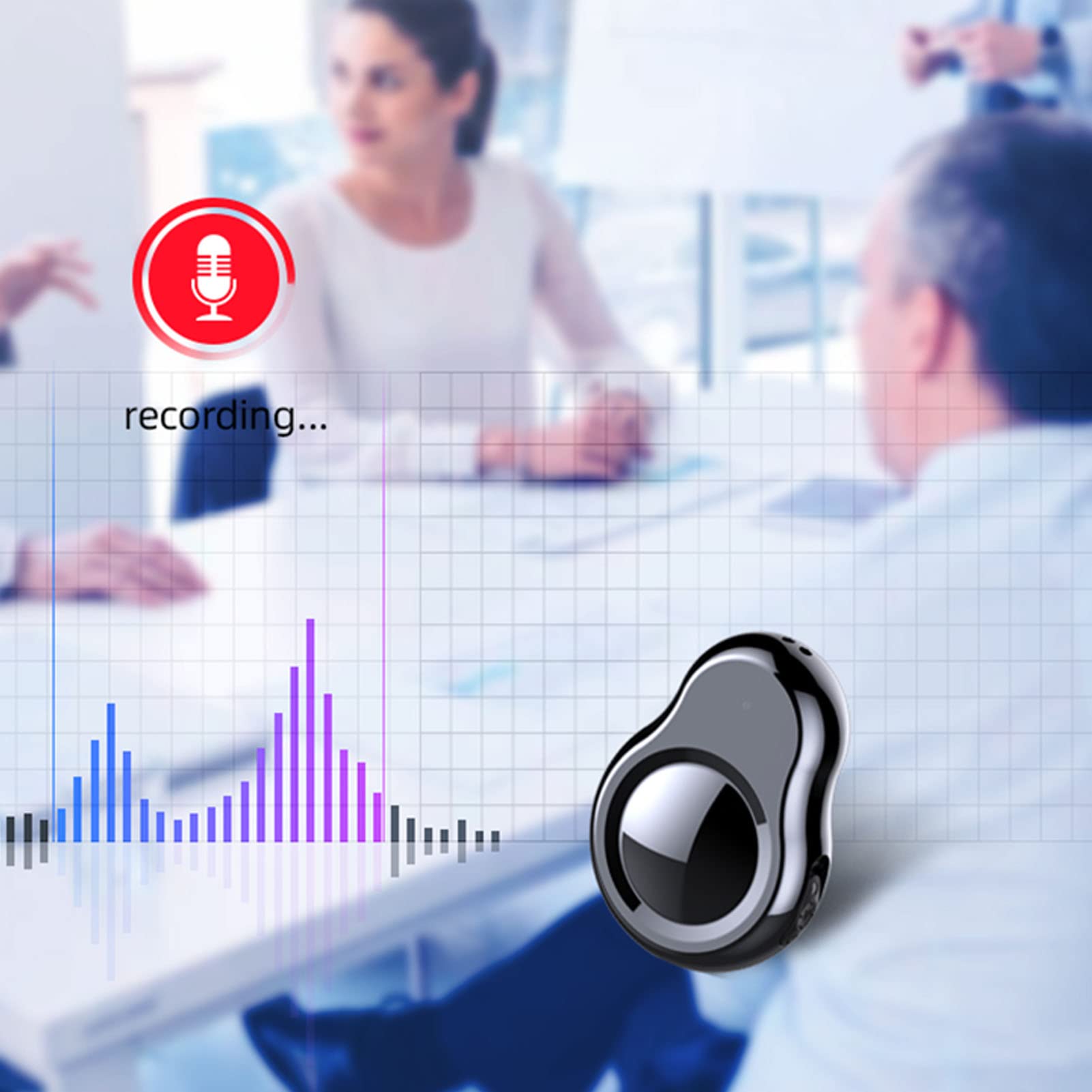 Mini Grabadora de Voz, Grabadora Activada por Video con Cámara Portátil 1080P, Reducción de Ruido de Audio, Dispositivo de Grabación de Audio de Grabación en Bucle para Conferencia (32g)