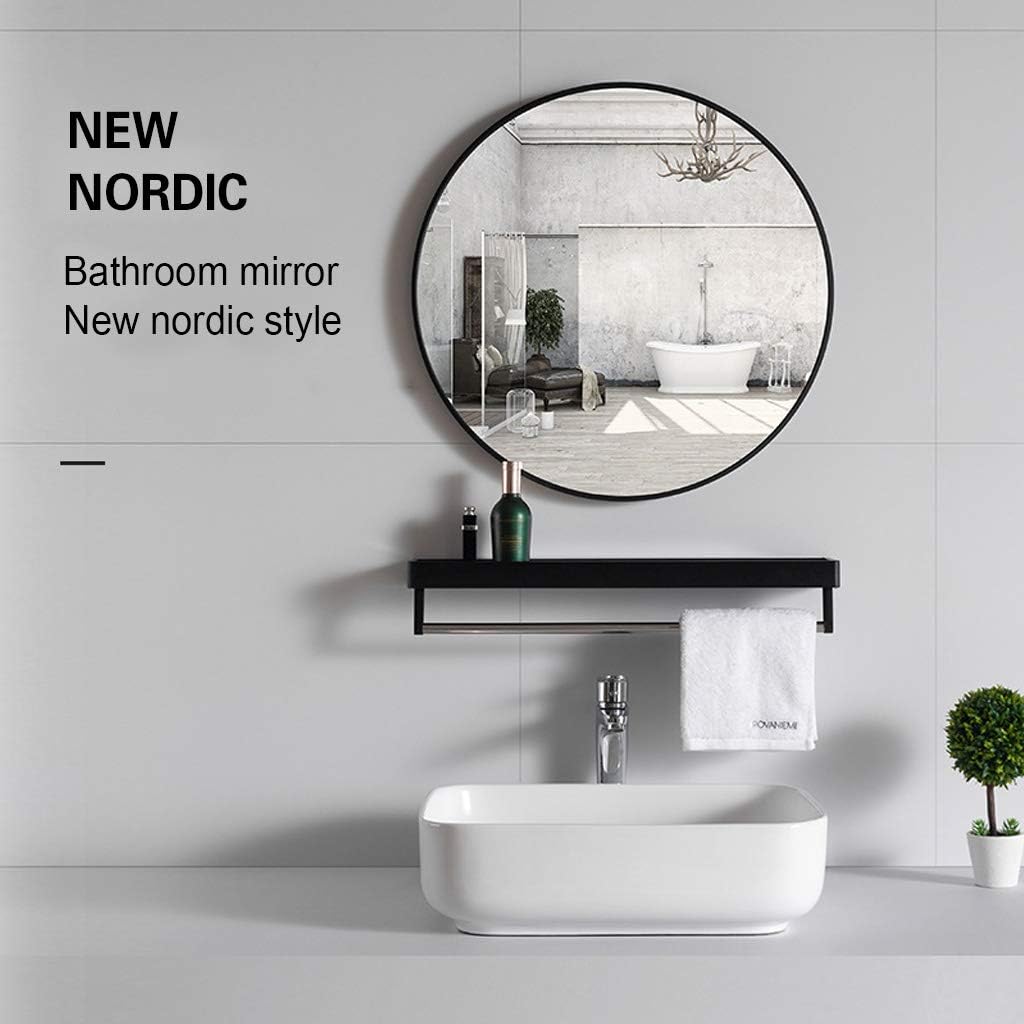 Round Mirror Wall Decoration Bathroom Decoration Mirror Storage Bracket One Thing Dual Purpose Hanging Glass Vanity Shaving Mirror - Gold