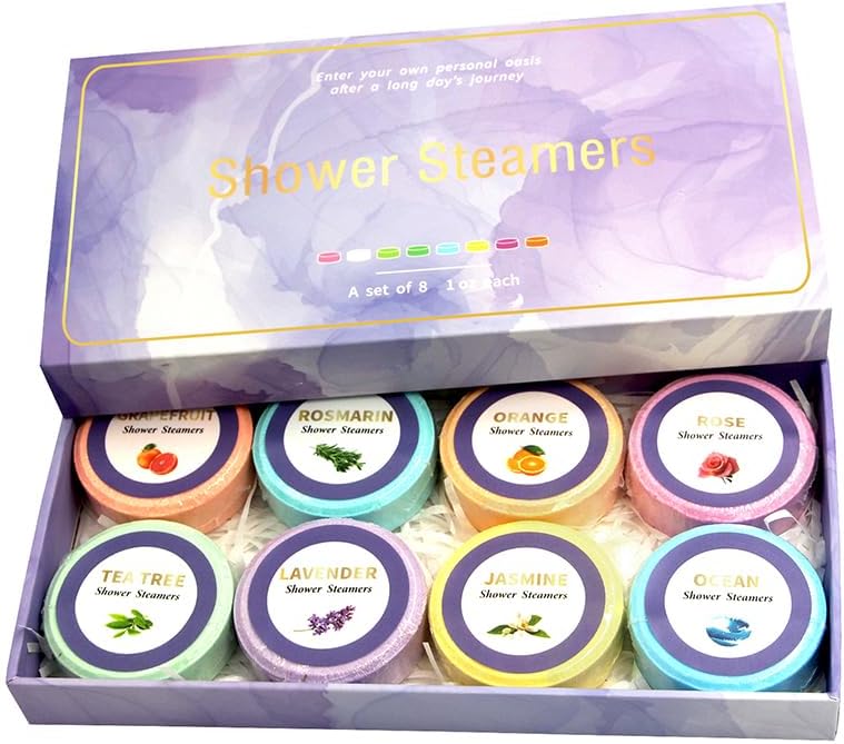 Miniatura 2 de Paquete de 8 vaporizadores de ducha para aromaterapia, regalos de cumpleaños para mujeres y hombres, alivio del estrés y cuidado personal de lujo,