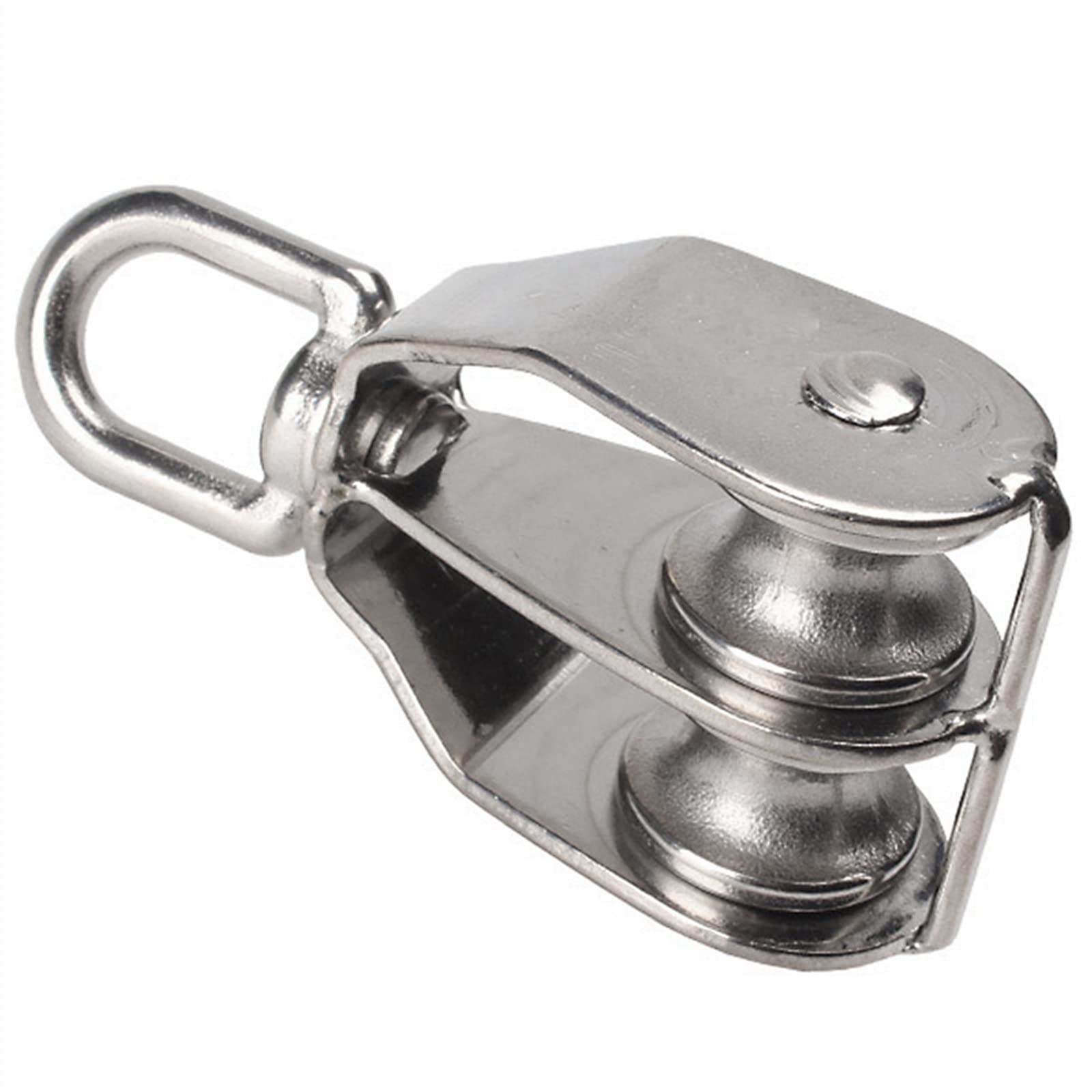 M15 Double Pulley Block Chain Traction Wheel Stainless Steel Heavy Duty Steel Swivel Lifting Rope Block Pulley 1Pcs