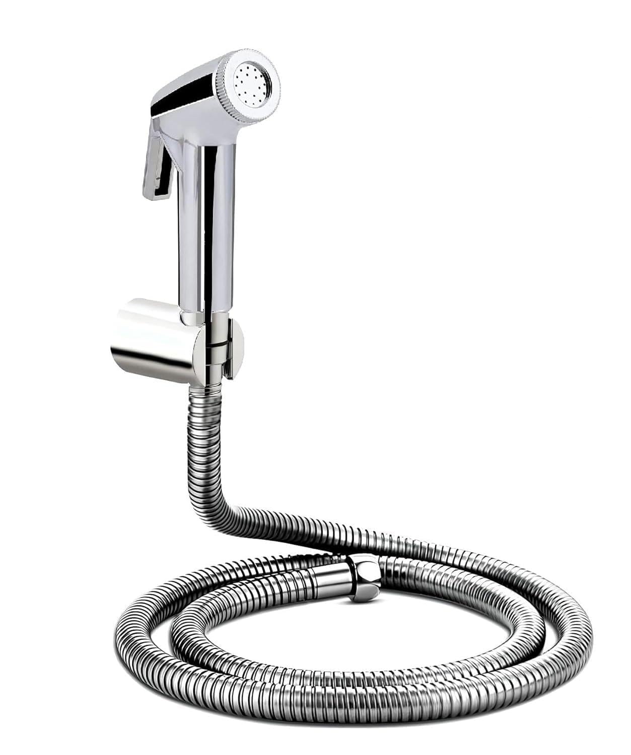 ABS Health Faucet with 1 Meter Flexible Hose Pipe and Wall Hook, Chrome Finish (Jet Spray for Toilet) (Set of 1)-image-33