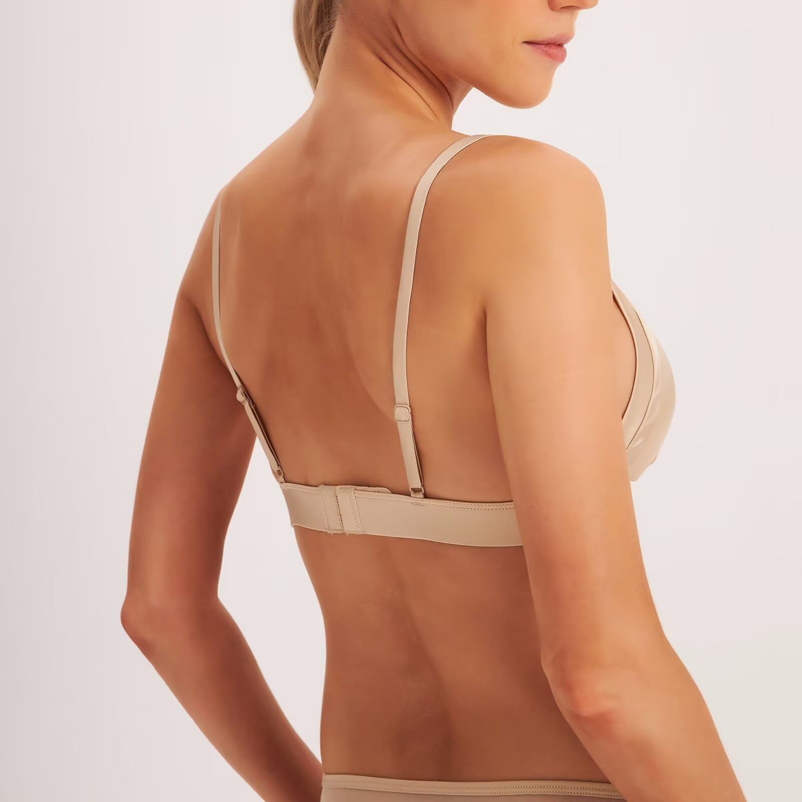 Sujetador Triangular con elástico de Seda Real de 19 mm – Confort Profesional de SPA, Especial Post-operatorio con Almohadillas extraíbles