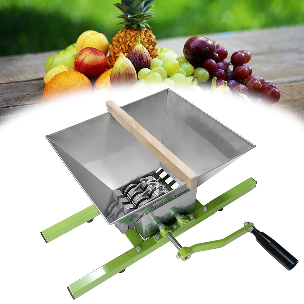 NAIZY Moulin à fruits manuel - Presse à fruits - 7 l - Avec panier en bois - Presse-pommes - Broyeur de fruits - Presse à raisins