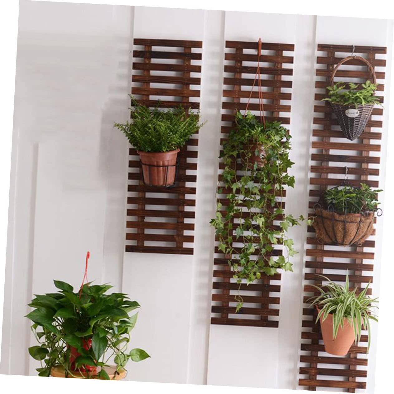 BESPORTBLE 1pc Wrought Iron Planter Holder Over The Railing Plant Hangers Balcony Railing Planter Box