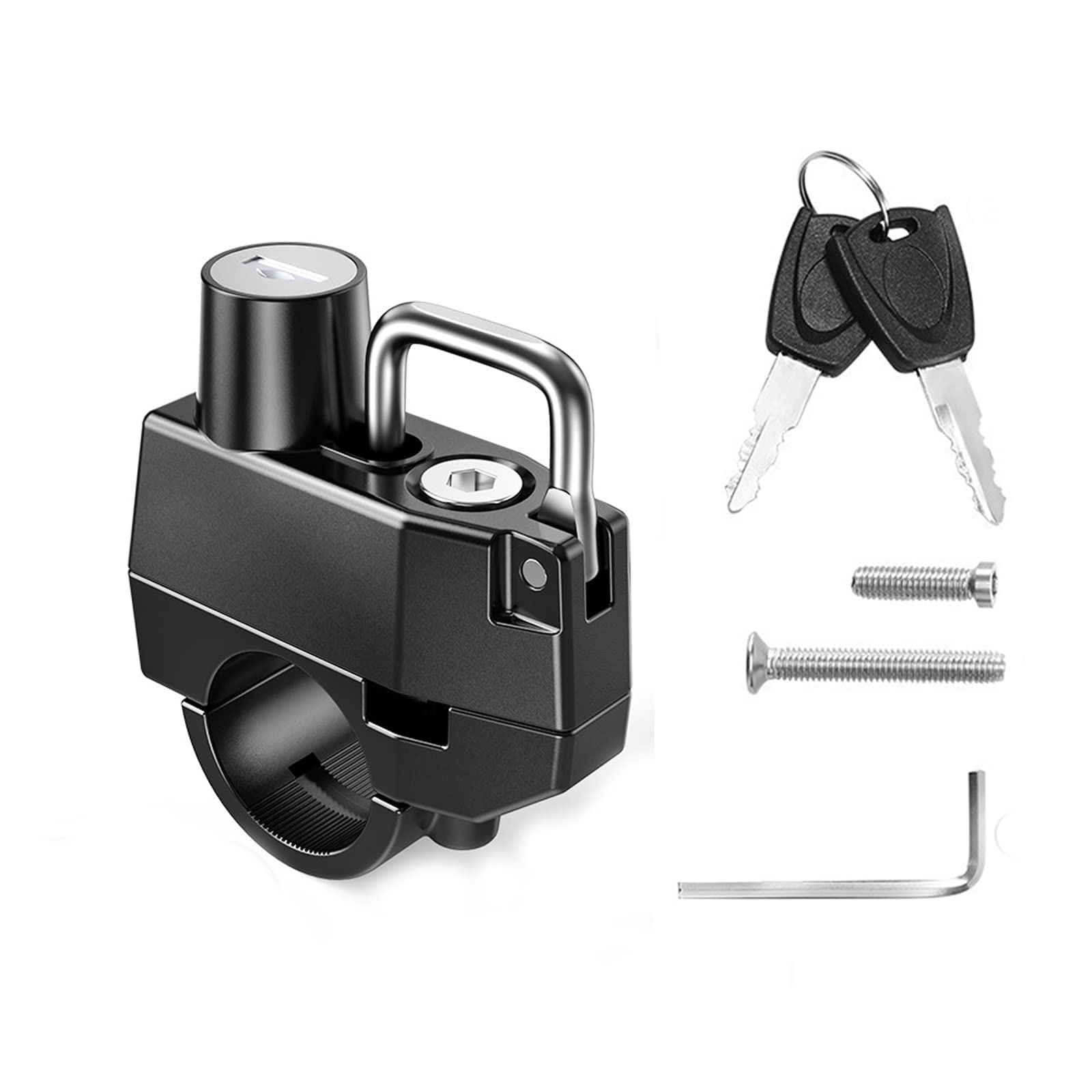 NALACAL Motorcycle Helmet Lock, Motorbike Safety Lock, Universal Motorcycle Parts Helmet Lock, Helmet Security Lock with 2 Keys Set for Motorcycles Bicycles Electric Vehicles (Black)