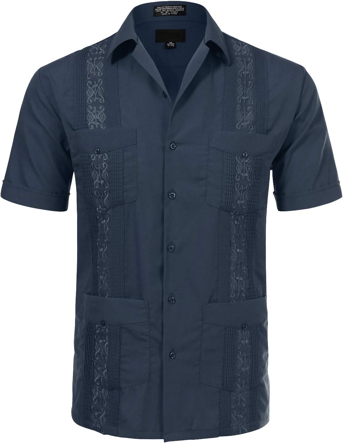 Allsense Men's Short Sleeve Cuban Guayabera Shirts