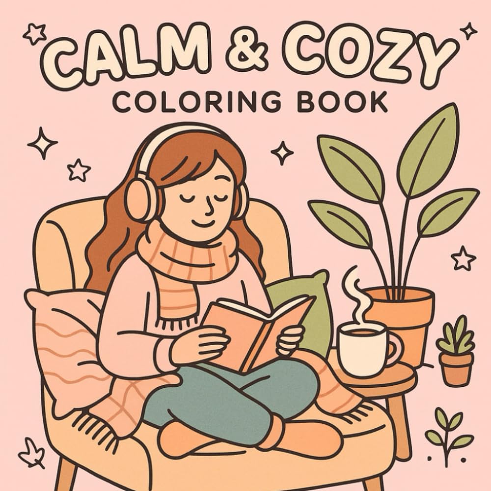Calm & Cozy: Coloring Book for Kids and Adults: Relaxing Rooms, Warm Corners, and Peaceful Scenes to Color
