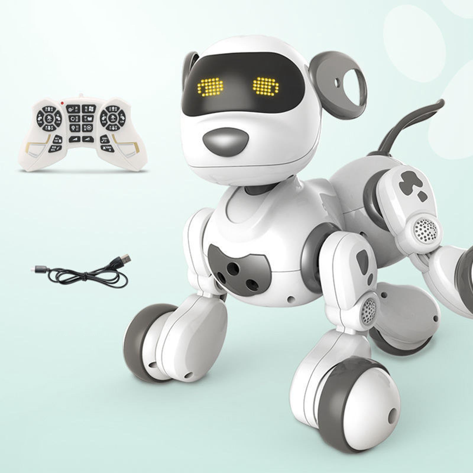 Robot Juguete para Niños Perro Robot con Control Remoto Mascota Electrónica Interactiva Que Realiza Y Movimientos Musicales Robot, Negro