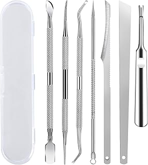 7-Pack Ingrown Toenail Tool Kit - File, Lifters, Surgical Safe Pedicure Tools for Nail Treatment & Pain Relief