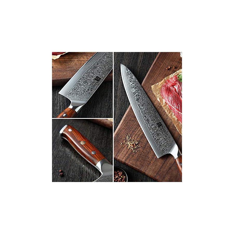 XINZUO-10-Inch-Damascus-Chef-Knife-Kitchen-Knife-Sharp-Gyuto-Knife-Stainless-Steel-Fashion-Professional-Chefs-Knife-with-Rosewood-Handle XINZUO 10 Inch Damascus Chef Knife Kitchen Knife Sharp Gyuto Knife Stainless Steel Fashion Professional Chef's Knife with Rosewood Handle