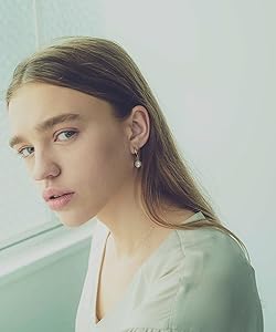 ete 10K イエローゴールドパールフープピアス フロート] K10YG パール ステーション ワイヤー フープピアス