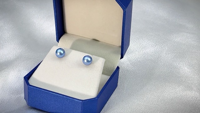 Amazon.com: BAMIKI AKOYA Pearl Earrings, Saltwater Cultured Blue