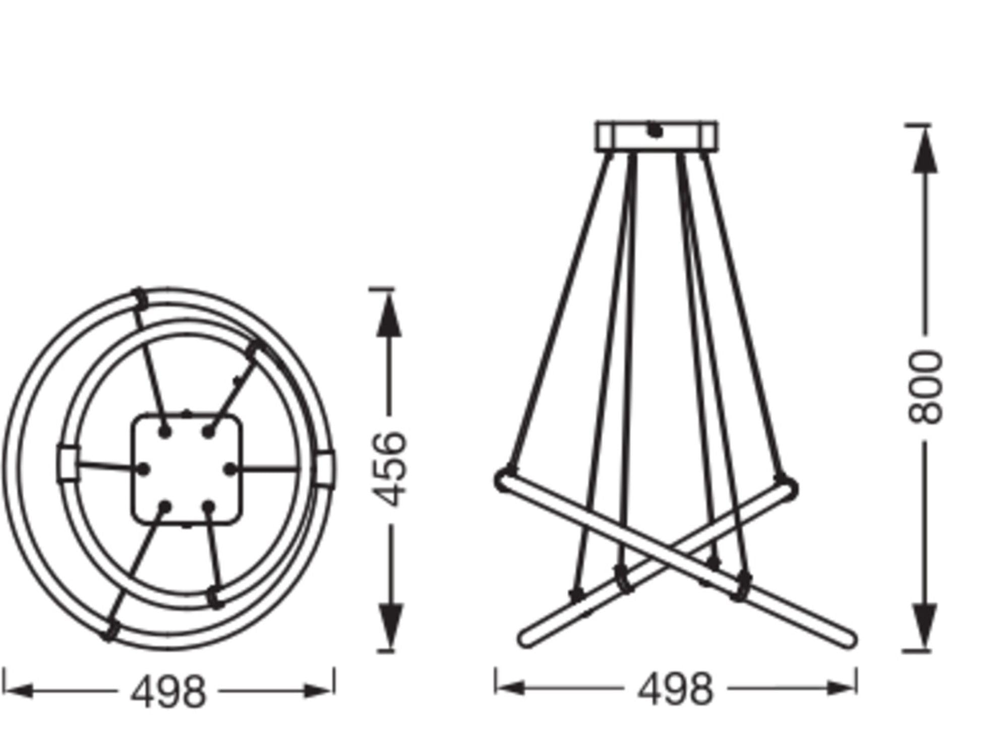 Osram LECVANCE Decor Celestio Lampada a sospensione in policarbonato curvo con LED e design a filamento, 21 W, 2400 lm, 3000 K, 830 bianco caldo, dimmerabile, grigio scuro, plastica (PC), IP20