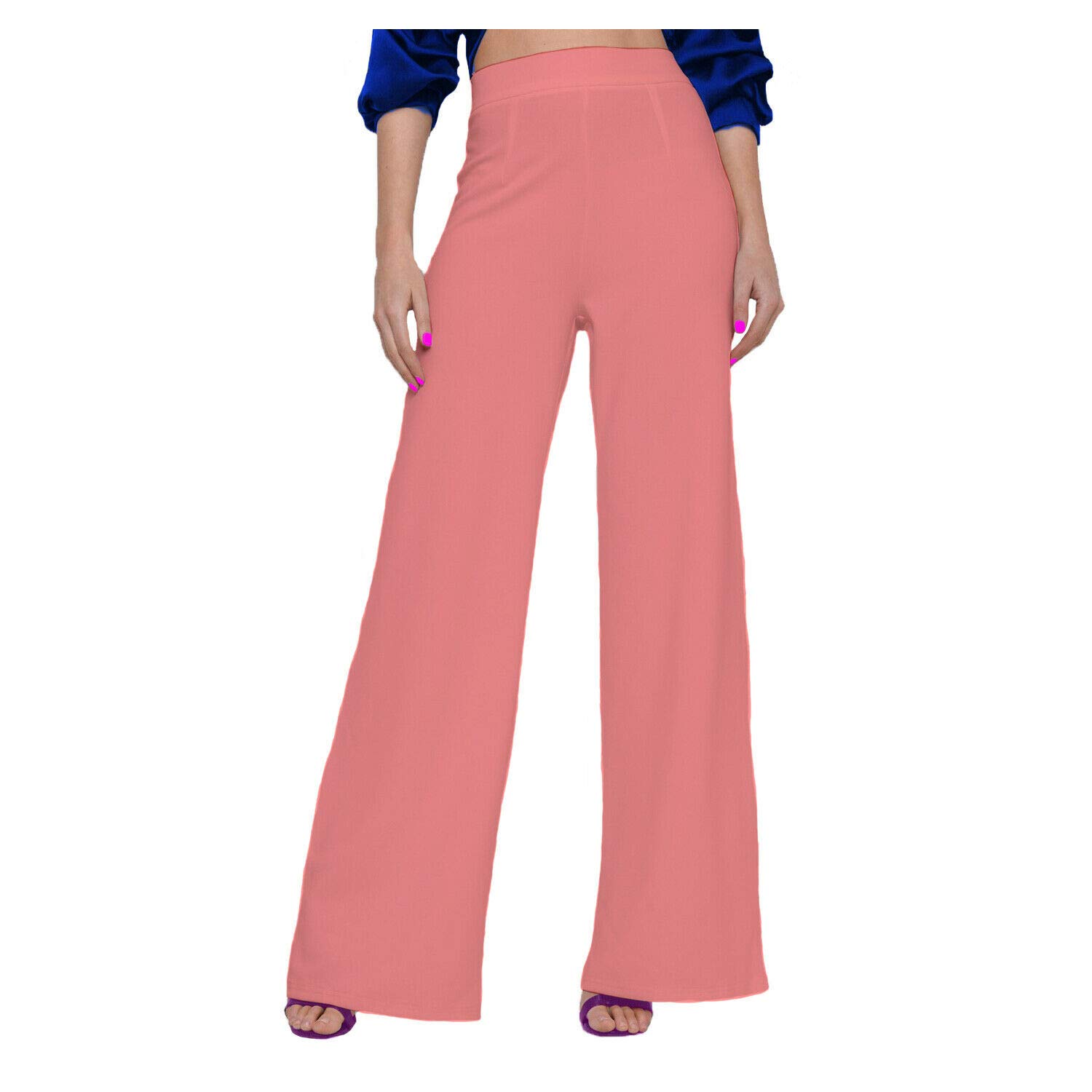 Papaval Palazzo Pantalon large évasé pour femme