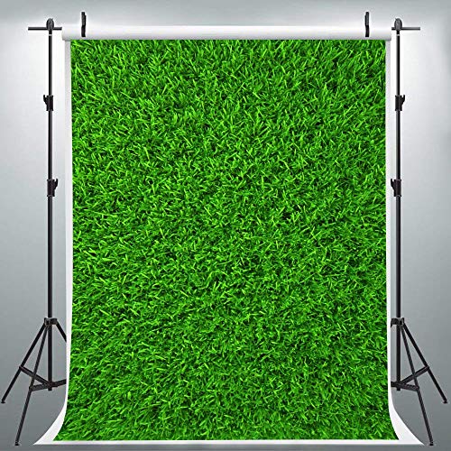 LUCKBTY 5X7FT Nature Green Grass Photography Backdrops Spring Realistic Grass Lawn Picture Backgrounds for Baby Shower Birthday Party Photoshoot BJLU87