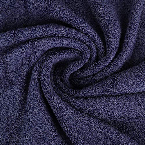 Image of Global Home 100% Cotton Bath Towel II 500 GSM II Blue II 140 X 70 cm - 2pc Set for Gym, Kitchen, Home, Bathroom or Spa, Wash Basin, Hotel