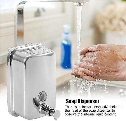 Miniatura 3 de Dispensador de jabón de pared comercial duradero hecho de acero inoxidable con una gran capacidad para jabón de manos, diseño antioxidante, perfecto