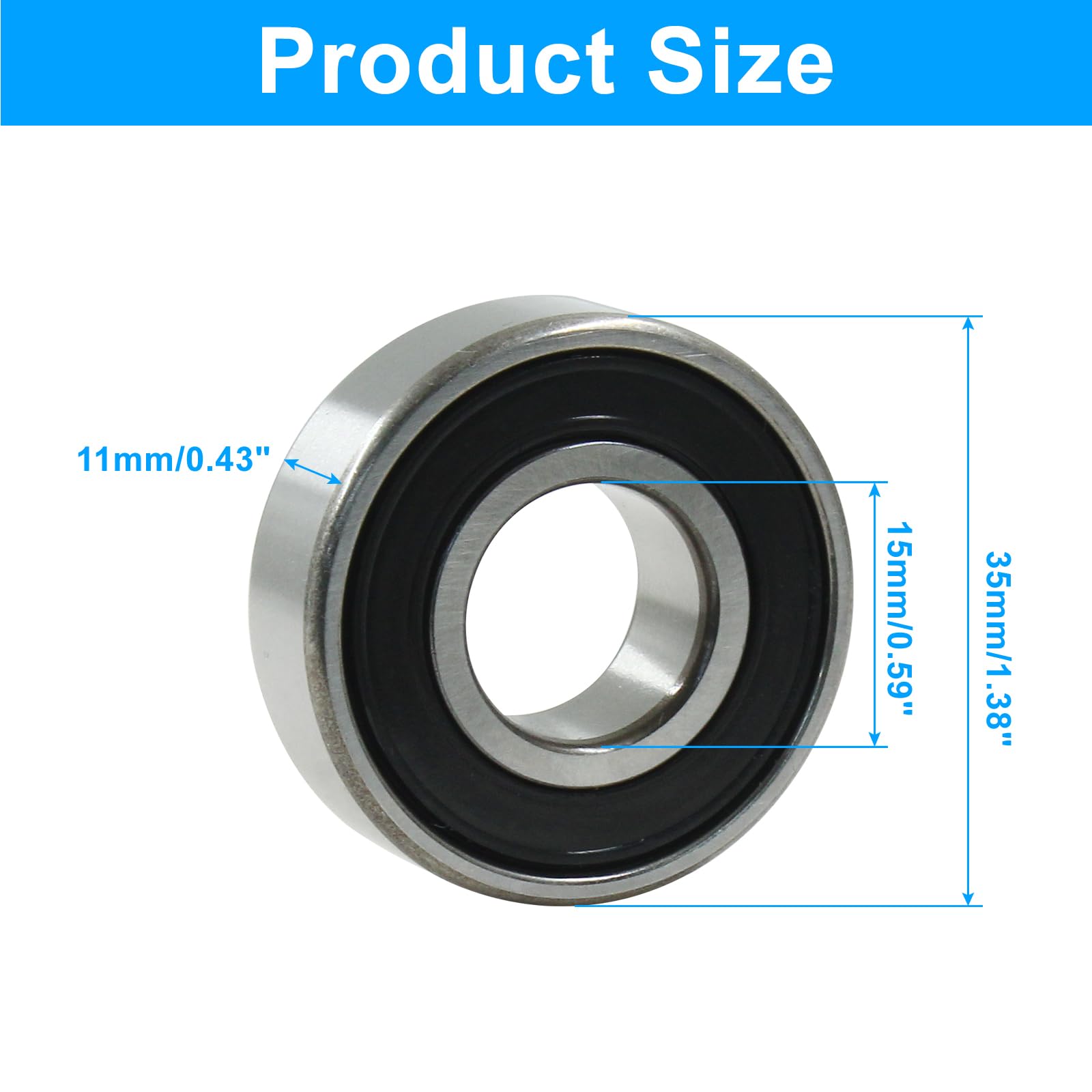 6202 Ball Bearings - 15mm, 11mm, 35mm -2